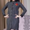 مانتو زنانه راه راه گل سینه مانتو زنانه راه راه گل سینه