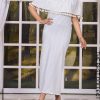 تونیک زنانه یقه قایقی راه راه سفید ۶